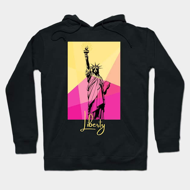 Statue of Liberty Illustration Birthday Gift Hoodie by GBDesigner